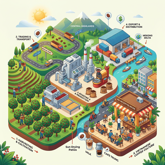 Hệ sinh thái vòng đời cà phê Việt Nam